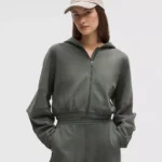 Loungeful Relaxed-Fit Full-Zip Cropped Hoodie Palm Deco