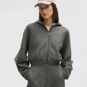 Loungeful Relaxed-Fit Full-Zip Cropped Hoodie Palm Deco
