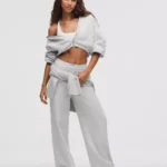 Loungeful Relaxed-Fit Full-Zip Cropped Hoodie Ultra Light Grey