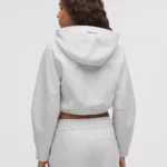 Loungeful Relaxed-Fit Full-Zip Cropped Hoodie Ultra Light Grey