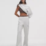 Loungeful Relaxed-Fit Full-Zip Cropped Hoodie Ultra Light Grey
